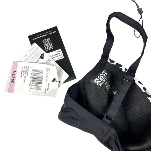 Coco Reef Diva Power Bikini Top Size 32/34C Harmony Mix Dots Bra Underwire Cups - Picture 8 of 8